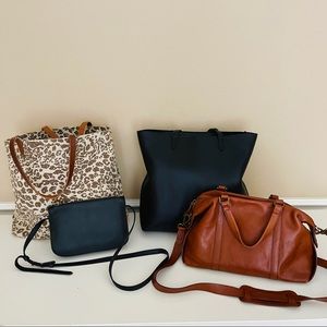 4 Madewell bags! 2 Transports , crossbody, & rare Glasgow satchel! Amazing !